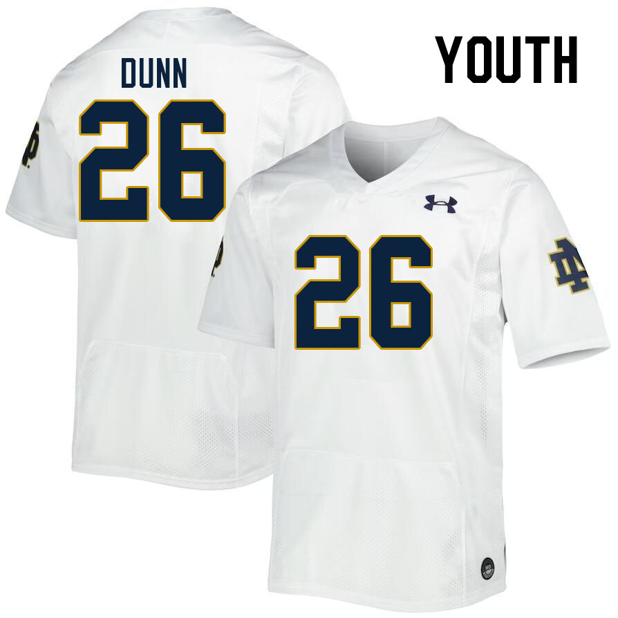 Youth #26 Isaiah Dunn Notre Dame Fighting Irish College Football Jerseys Stitched-White